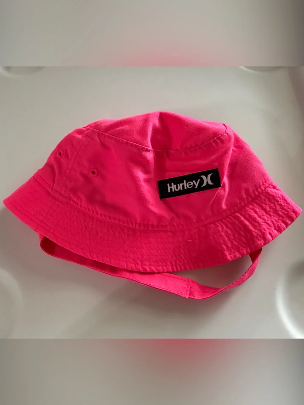 Hurley Neon Pink Bucket Hat with Logo Patch